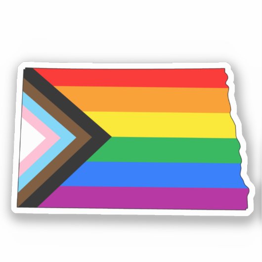 North Dakota State Pride LGBTQ Progress Pride Sticker (Voorkant)