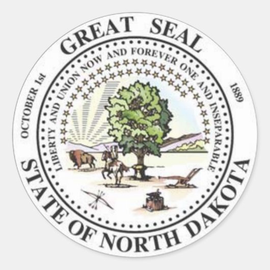 North Dakota State Seal Stickers (Voorkant)