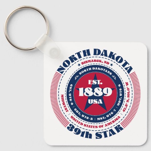 North Dakota State Sleutelhanger (Voorkant)