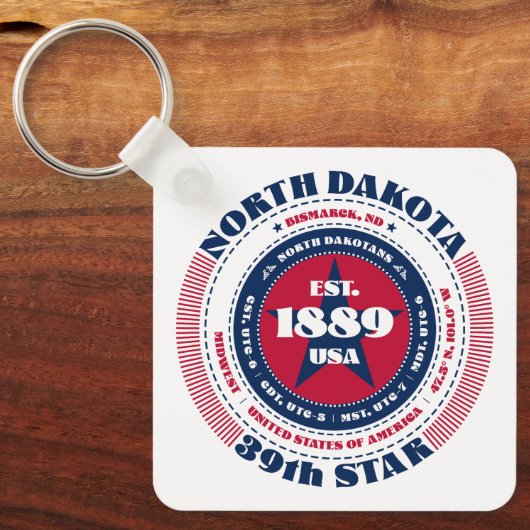 North Dakota State Sleutelhanger (Voorkant)