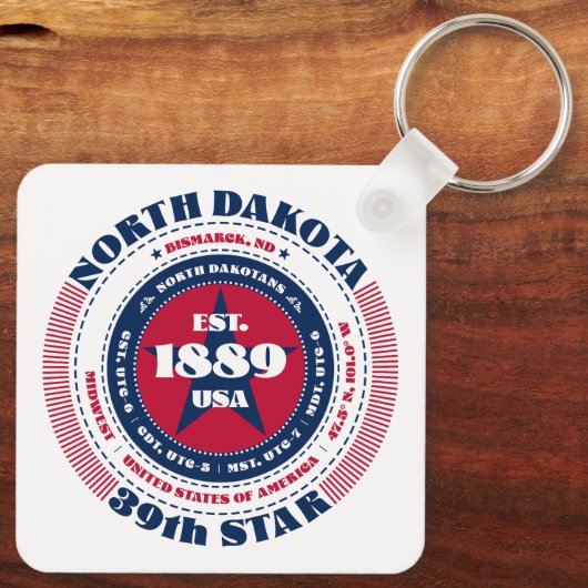 North Dakota State Sleutelhanger (Achterkant)