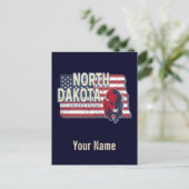 North Dakota State United States Retro Map  Feestdagenkaart (Staand voorkant)