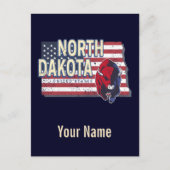 North Dakota State United States Retro Map  Feestdagenkaart (Voorkant)