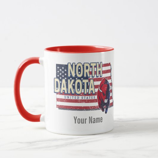 North Dakota State United States Retro Map  Mok (Links)