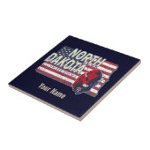 North Dakota State United States Retro Map Tegeltje (Zijkant)