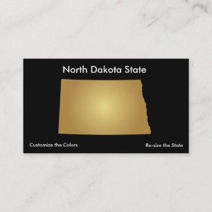 North Dakota State Visitekaartje Metallic Gold