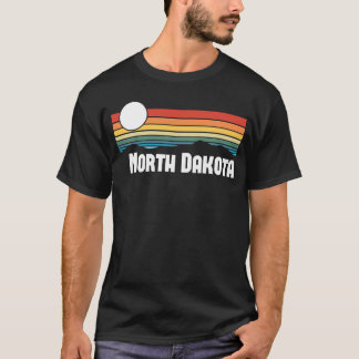 North Dakota Sunset 80s Retro Zomerstaat T-shirt