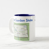 North Dakota Symbols & Map Tweekleurige Koffiemok (Voorkant links)