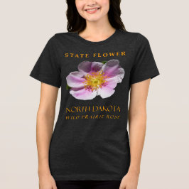 North Dakota Territory Flower Wild Prairie Roos Tri-Blend Shirt