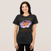 North Dakota Territory Flower Wild Prarie Roos Tri-Blend Shirt (Voorkant volledig)