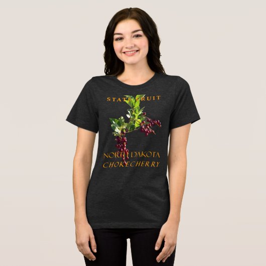 North Dakota Territory Fruit De Chokecherry Tri-Blend Shirt (Voorkant volledig)