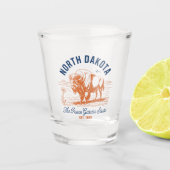 North Dakota The Peace Garden State Bison Shot Glas (Voorkant)