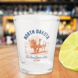 North Dakota The Peace Garden State Bison Shot Glas
