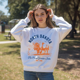 North Dakota The Peace Garden State Bison  Trui