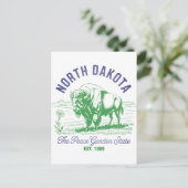 North Dakota The Peace Garden State Est. 1889 Briefkaart (Staand voorkant)