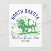 North Dakota The Peace Garden State Est. 1889 Briefkaart (Voorkant)