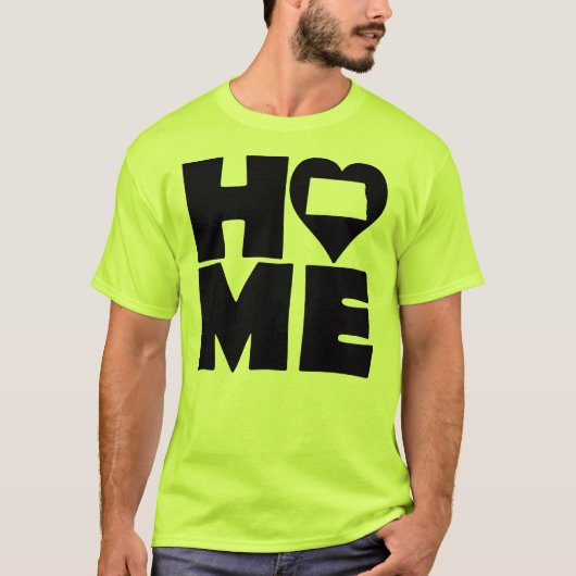 North Dakota Thuis Hart Staat T-Shirts (Voorkant)