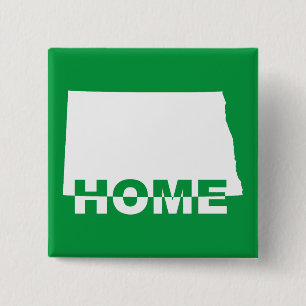 North Dakota Thuis Weg Van Staat Knop Badge Speld Vierkante Button 5,1 Cm