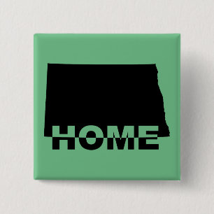 North Dakota Thuis Weg Van Staat Knop Badge Speld Vierkante Button 5,1 Cm