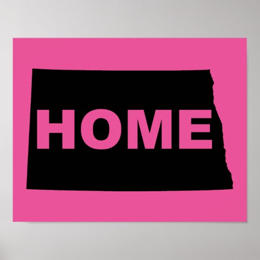 North Dakota Thuis Weg Van Staat Poster Bord (Voorkant)