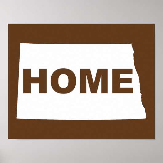 North Dakota Thuis Weg Van Staat Poster Bord (Voorkant)