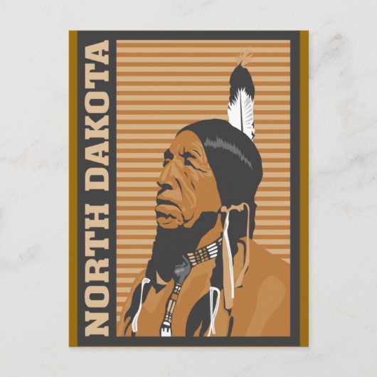 North Dakota Travel Design Briefkaart (Voorkant)