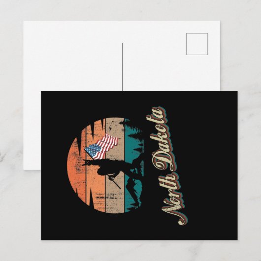 North Dakota USA Flag Briefkaart (Voorkant / Achterkant)