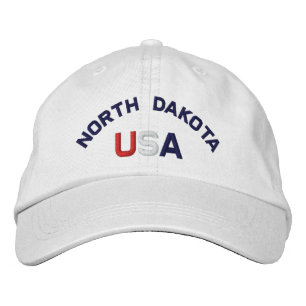 North Dakota USA geborduurd wit Pet