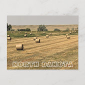 North Dakota Velden van Hay Bales Reizen Briefkaart (Voorkant)