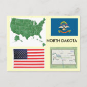 North Dakota, Verenigde Staten Briefkaart (Voorkant)