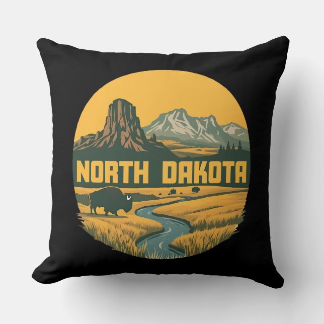 North Dakota Verenigde Staten Kussen (Voorkant)