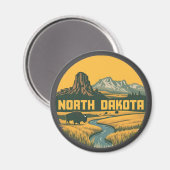 North Dakota Verenigde Staten Magneet (Voorkant / Achterkant)