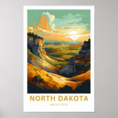 North Dakota Verenigde Staten Reisprint Poster (Voorkant)