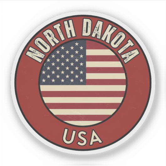 North Dakota Verenigde Staten van Amerika Sticker (Voorkant)