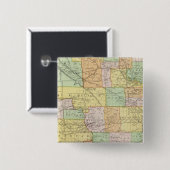 North Dakota Vierkante Button 5,1 Cm (Voorkant /achterkant)