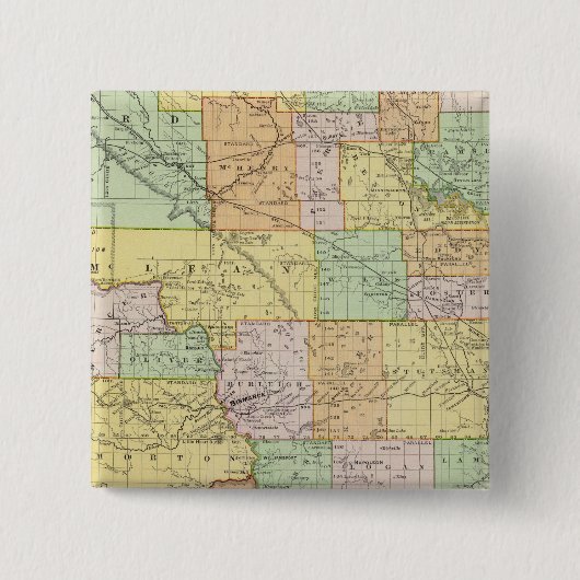 North Dakota Vierkante Button 5,1 Cm (Voorkant)