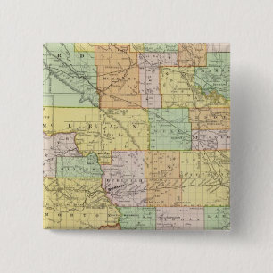 North Dakota Vierkante Button 5,1 Cm