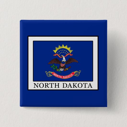 North Dakota Vierkante Button 5,1 Cm (Voorkant)