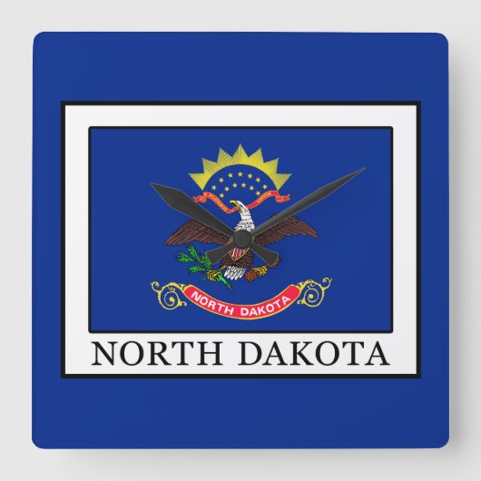 North Dakota Vierkante Klok (Voorkant)