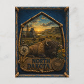 North Dakota Vintage Reis Briefkaart (Voorkant)
