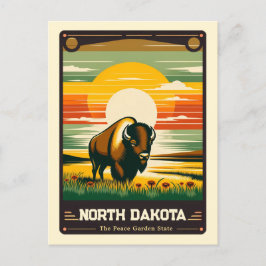 North Dakota | Vintage van patriottische spirit Briefkaart
