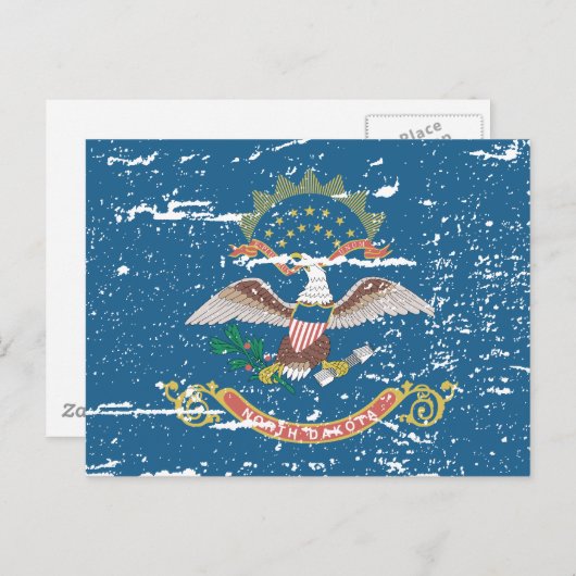  NORTH DAKOTA-vlag Briefkaart (Voorkant / Achterkant)