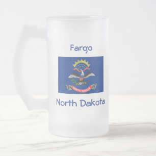 North Dakota Vlag Kaart Stad Mok