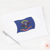 North Dakota Vlagsticker Ovale Sticker (Envelop)