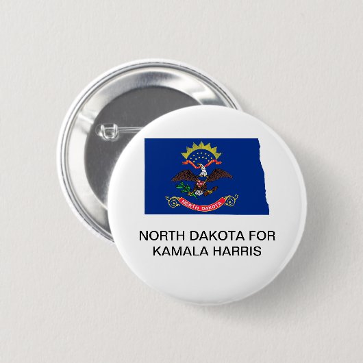 North Dakota voor Kamala Harris 2024 Button (Voorkant /achterkant)