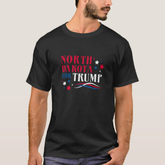 North Dakota voor Trump Vuurwerk Vakantie VS Vlag  T-shirt