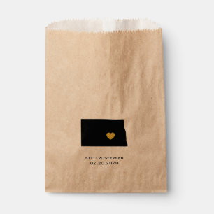 North Dakota Wedding Favor Treat Sacks, cadeautass Bedankzakje