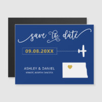 North Dakota Wedding Save the Date Kaart, Map