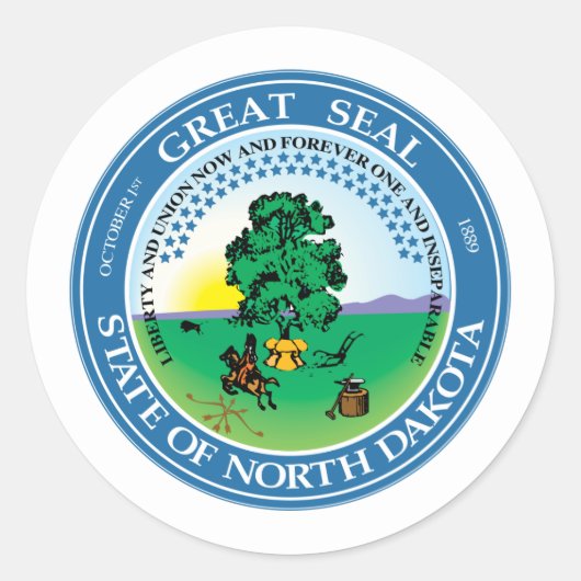 North Dakotan Seal, Zegel van North Dakota Sticker (Voorkant)