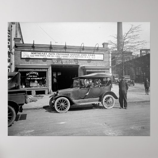 North East Auto Exchange, 1926. Oude foto Poster (Voorkant)